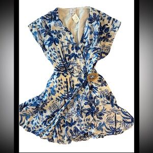J. Marie S Dress Blue Romper Short Ruffle Glam S Beach Dinner S Date Night S